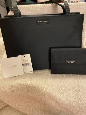kate spade Black Tote and Matching Wallet Set